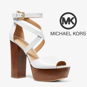 Michael Kors Platform High Heels Sandals White 9.5